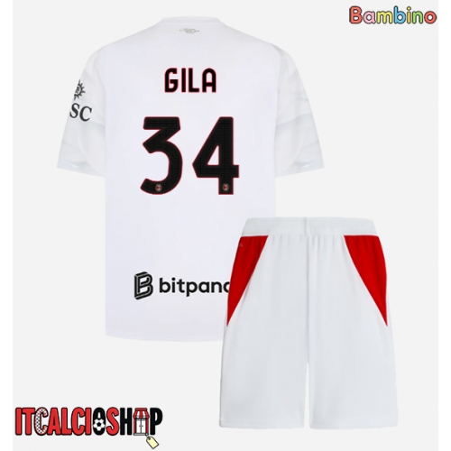 AC Milan Mario Gila #34 Seconda Maglia Bambino 2026-27 Manica Corta (+ Pantaloni corti)